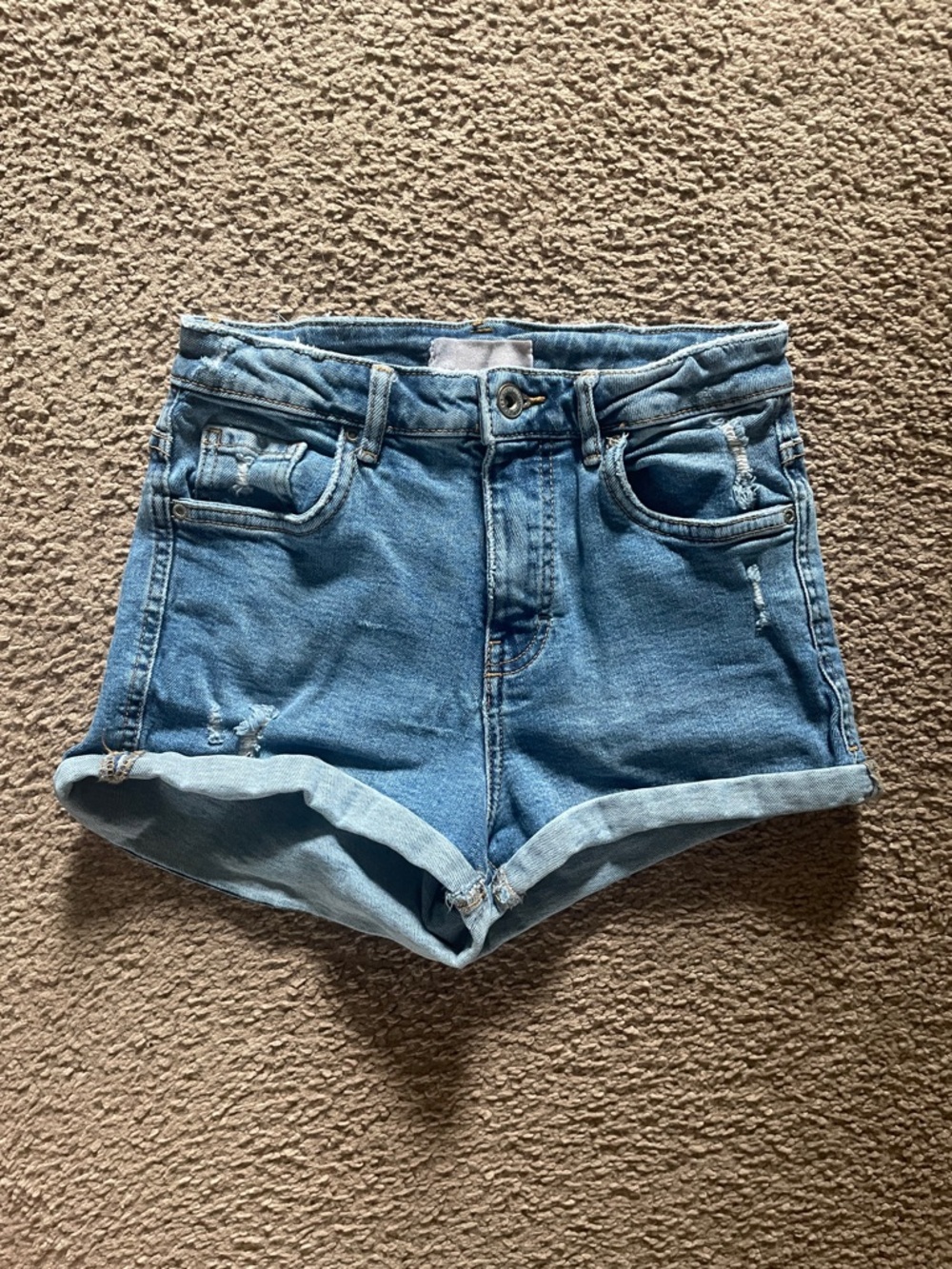 Light Blue Denim Roll-Cuff Women’s Shorts